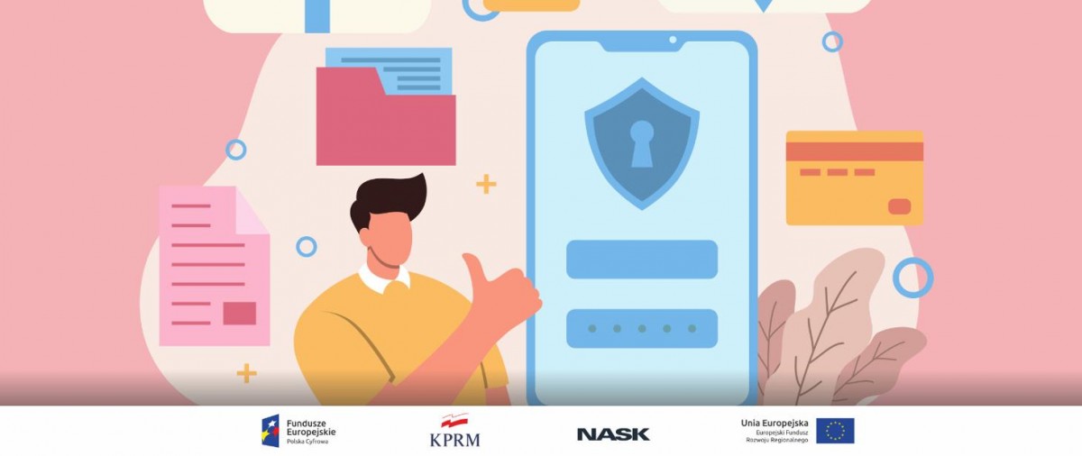 rysunek chłopca i zabezpieczonego telefonu 