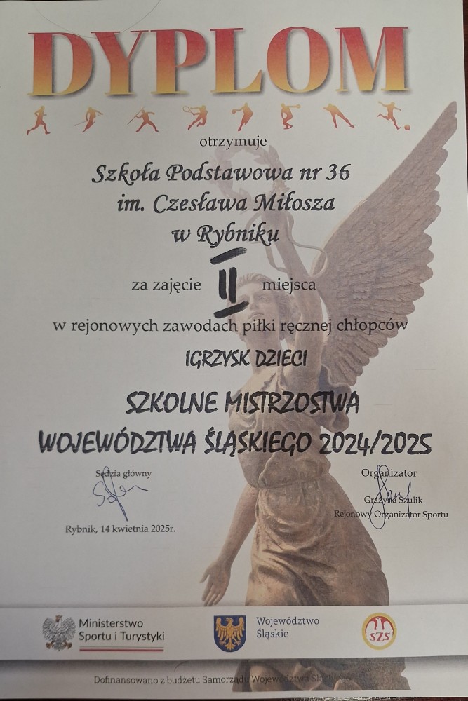 Dyplom za II miejsce. 