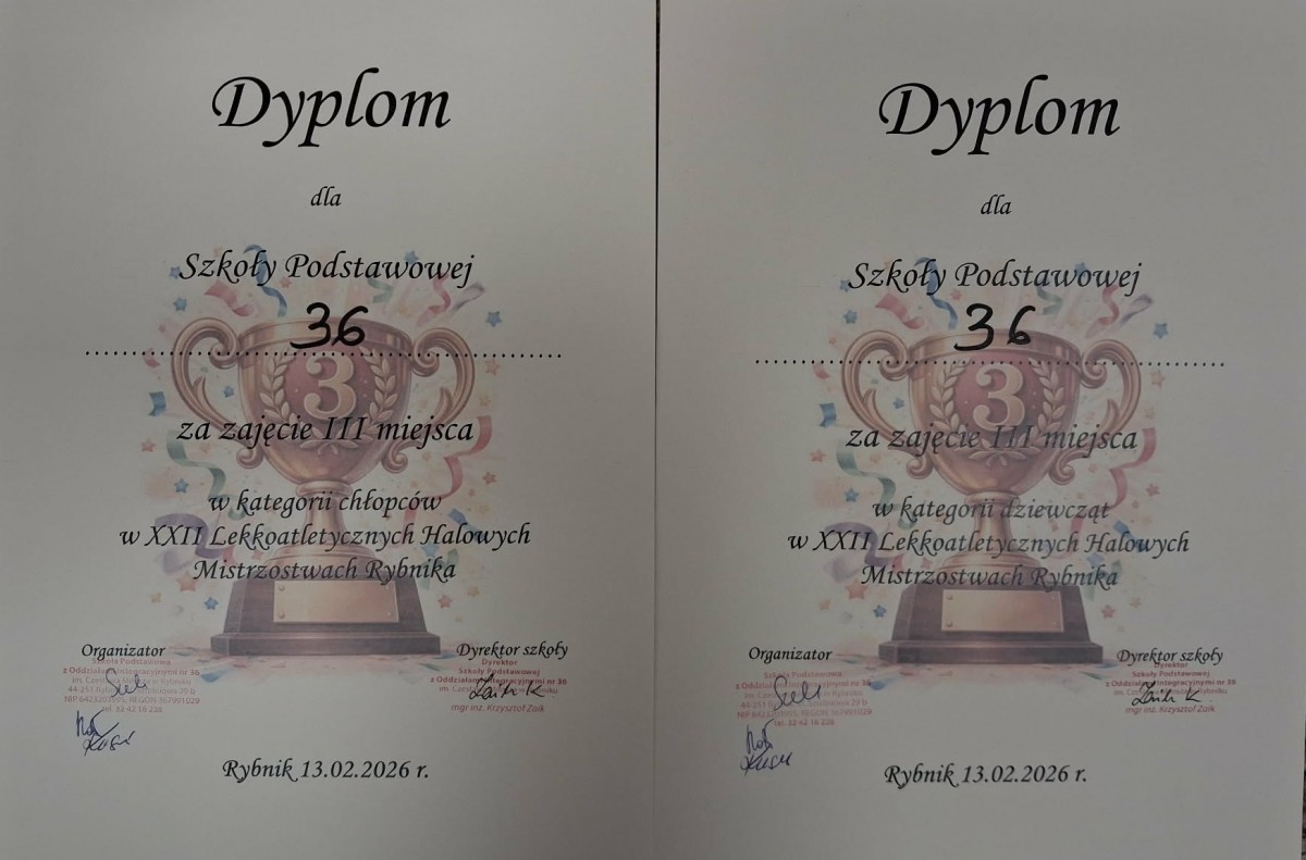 Dyplomy za III miejsce.