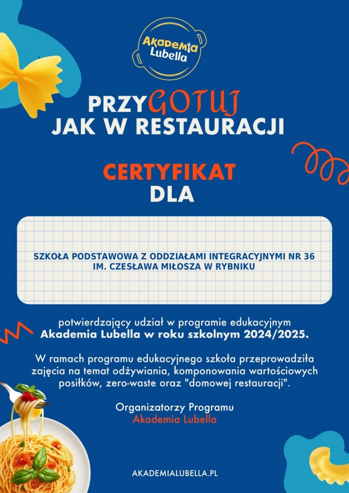 Certyfikat programu Lubella