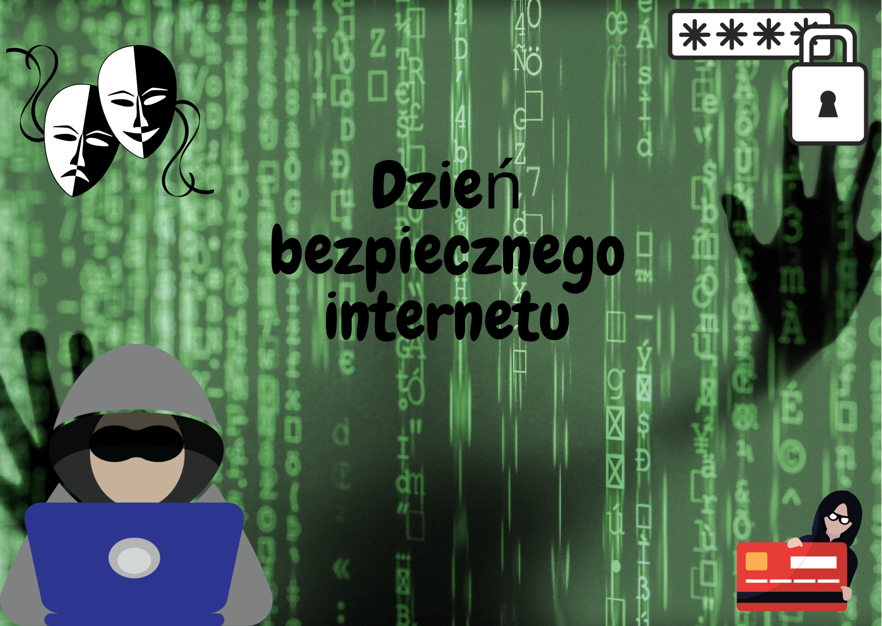 Prace uczniów z okazji Dnia Bezpiecznego Internetu.