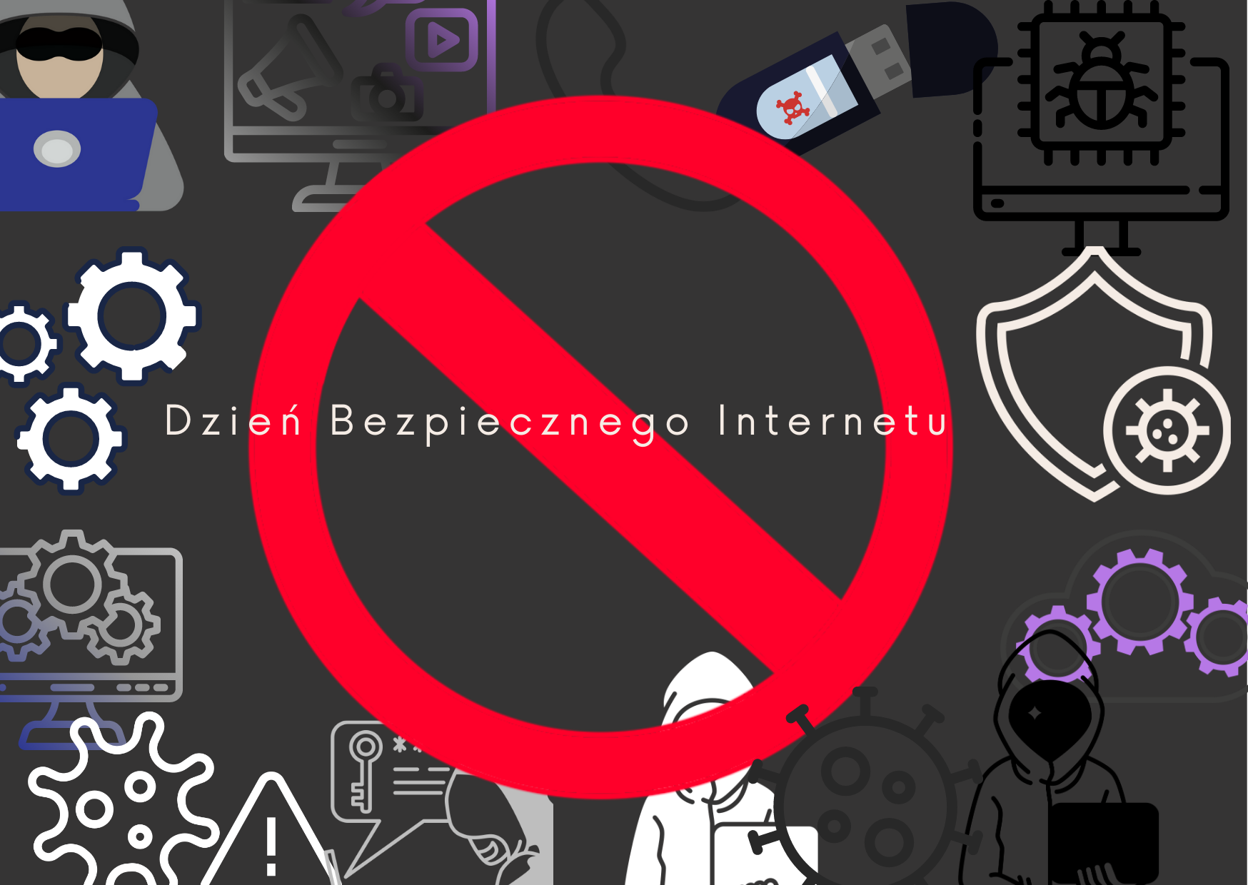 Prace uczniów z okazji Dnia Bezpiecznego Internetu.