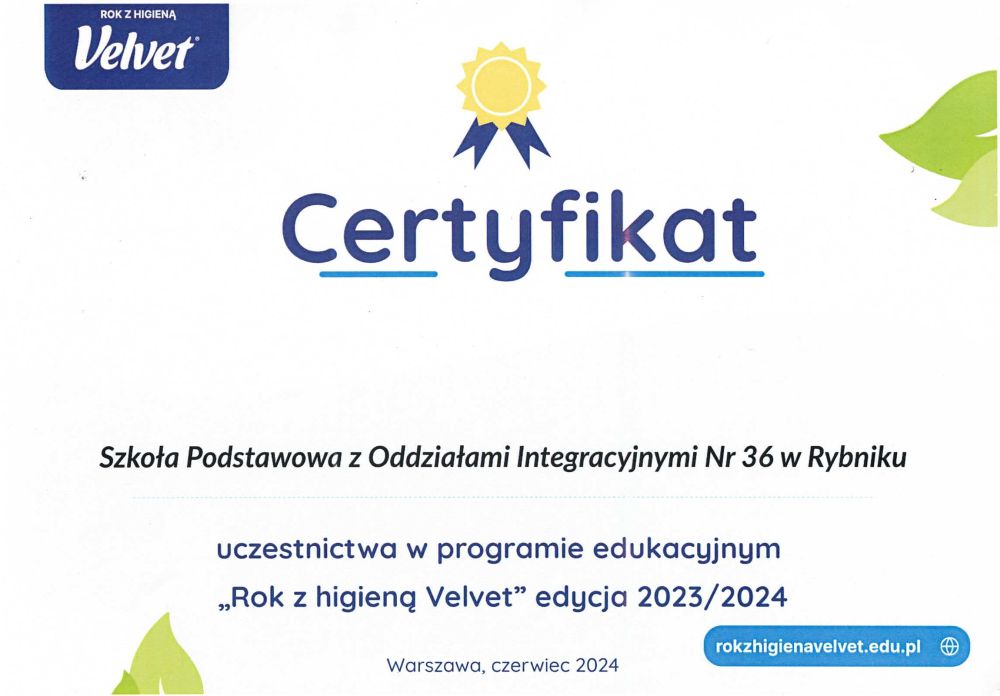 Program edukacyjny „Rok z higieną Velvet”