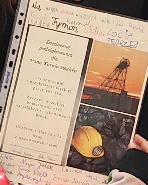 Kadr z Dnia Górnika-podziękowania dla górnika.