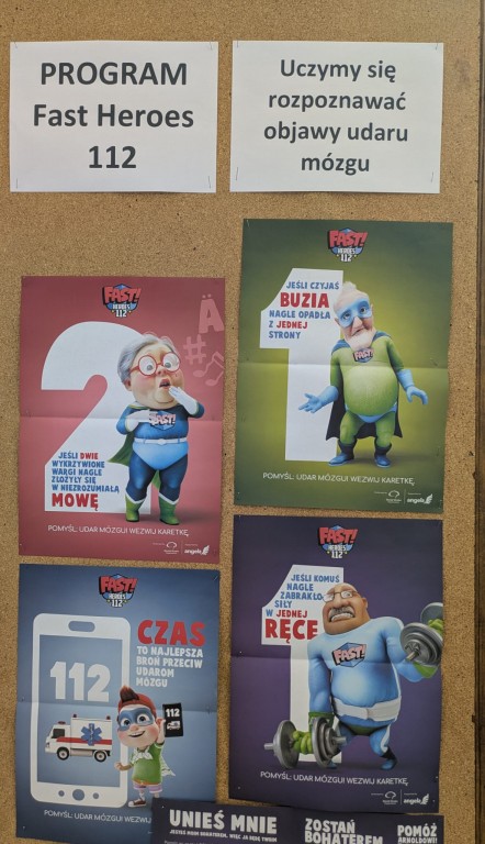 Fast Heroes 112. Warsztaty dla uczniów - rozpoznawanie objawów udaru mózgu.