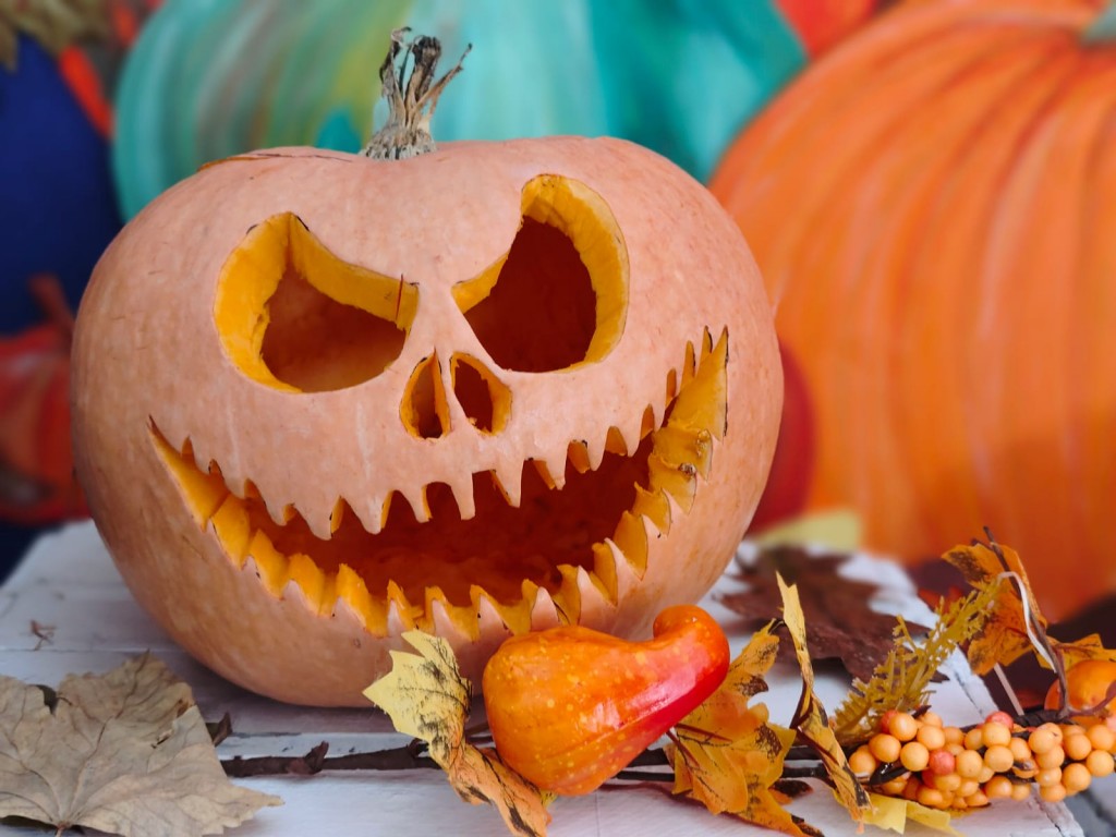 Konkurs na lampion z dyni 2025. The Best Pumpkin Lantern 2025. Wystawa prac konkursowych uczniów.