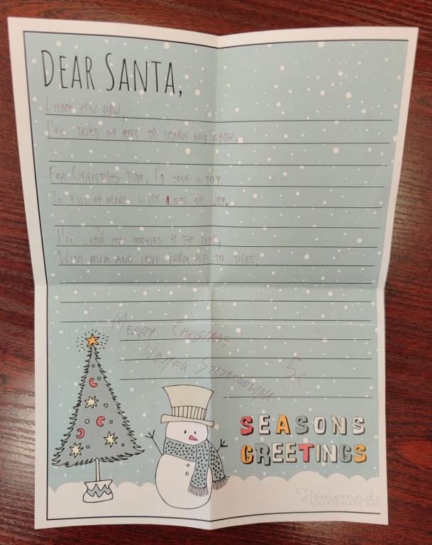 Uczniowie klas 1-8 w akcji – kartki i listy do Mikołaja po angielsku