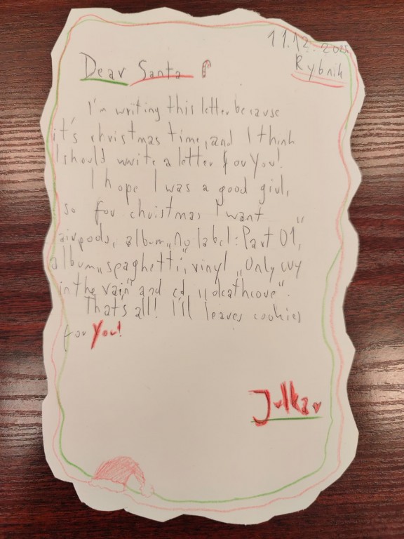 Uczniowie klas 1-8 w akcji – kartki i listy do Mikołaja po angielsku