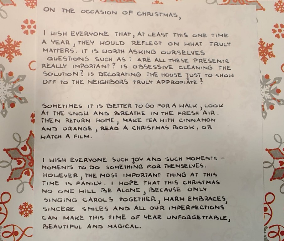 Uczniowie klas 1-8 w akcji – kartki i listy do Mikołaja po angielsku