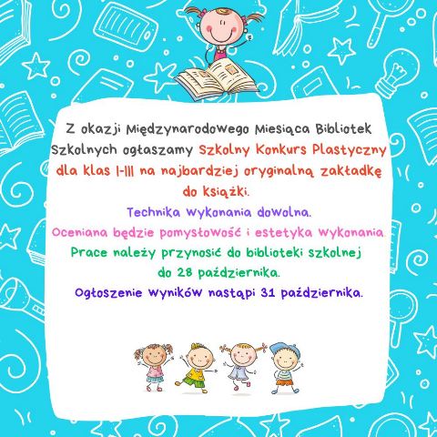 Plakat reklamujący Szkolny Konkurs Plastyczny