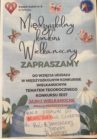Plakat dotyczący konkursu.