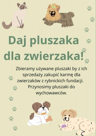 Kadr z wolontariatu dotyczący akcji zbierania w szkole pluszaków.