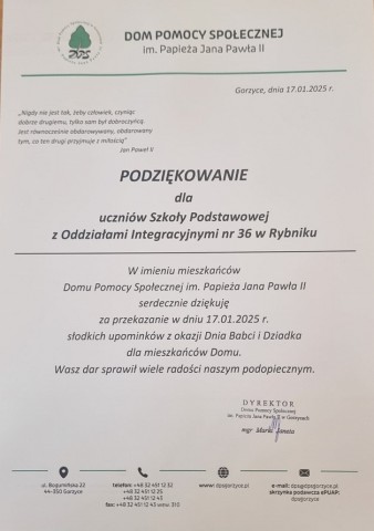 Podziękowania