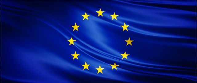 Zdjęcie przedstawia flagę-symbol Unii Europejskiej.