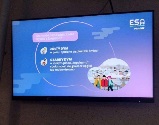 Ekran z wyświetlonym komunikatem ESA o zagrożeniach
