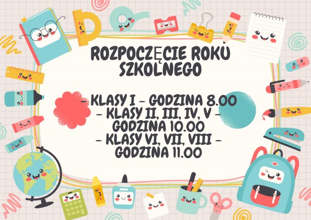 Informacja o rozpoczęciu roku szkolnego