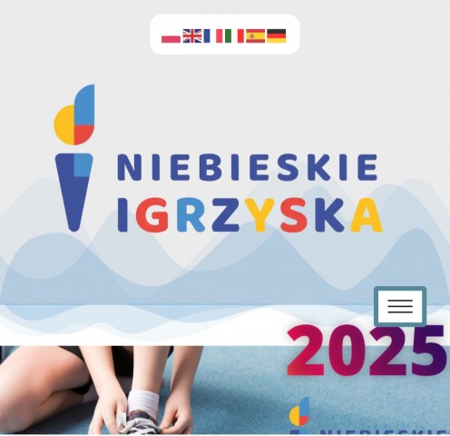 Na zdjęciu widać logo Niebieskich Igrzysk.