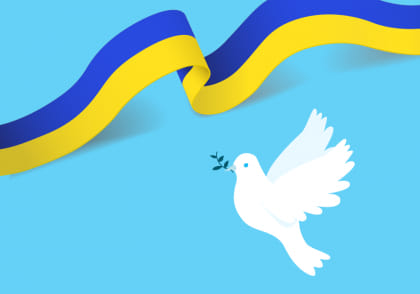 Obraz przedstawia symbol pomocy Ukrainie.
