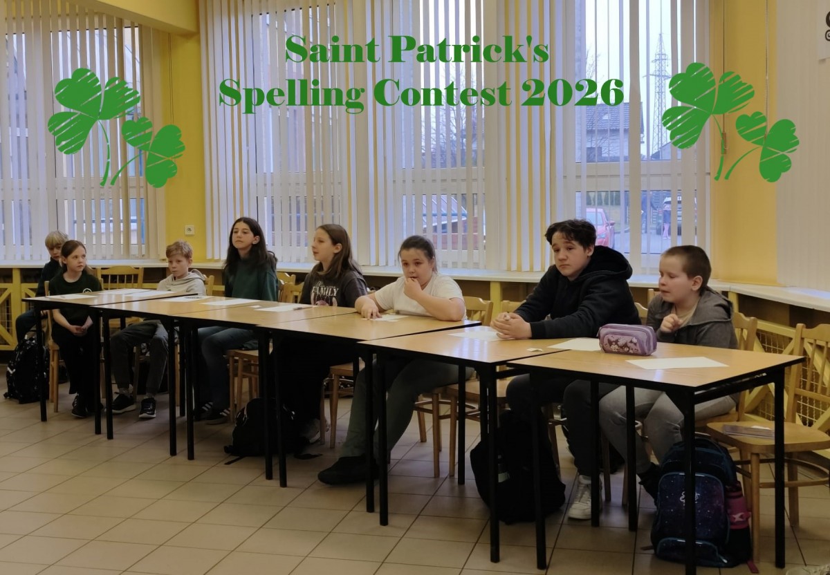 Saint Patrick's Spelling Contest - grupa uczniów z klas 4-5.