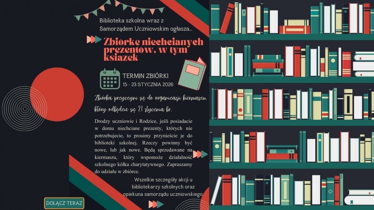 Plakat dotyczący zbiórki niechcianych prezentów