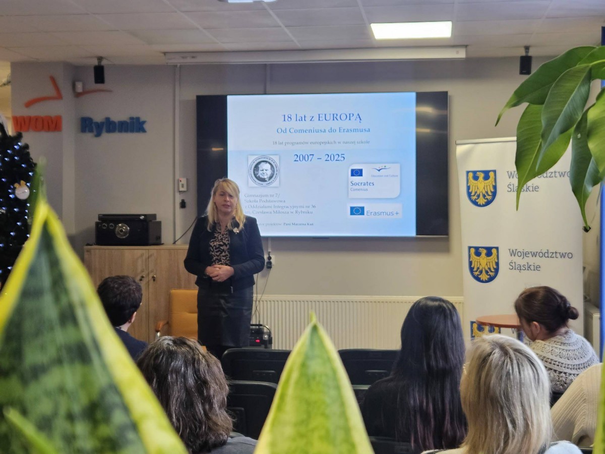 Doświadczenie, praktyka i współpraca – wystąpienie Pani Marzeny Kuś na konferencji Erasmus+ w Rybniku