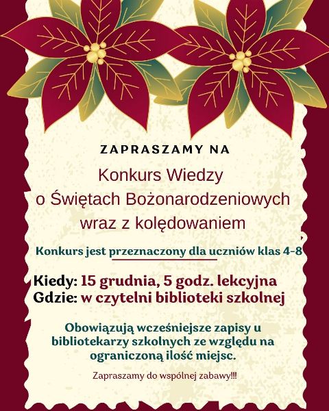 Plakat o konkursie bożonarodzeniowym